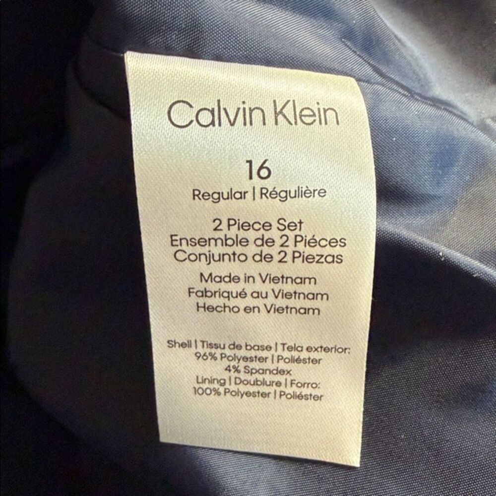 Calvin Klein Boys 2 Piece Blue Suit – Size 16 Regular – NWT - Picture 7 of 10
